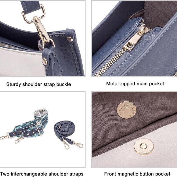 Purses for Women, Vegen Leather Crossbody Bags for Woman Trendy, 2PCS Hobo Handb - Picture 4 of 7